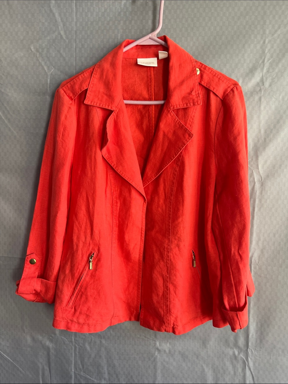 100 0/0 linen  horange blazer